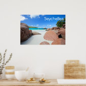 Poster Belle côte rocheuse aux Seychelles (Cuisine)