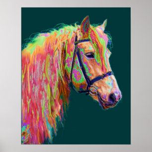 Poster Belle couleur du Rainbow Highland Pony