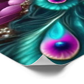 Poster Belle couleur Peacock Paon Bird faune (Coin)