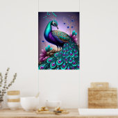 Poster Belle couleur Peacock Paon Bird faune (Cuisine)