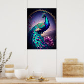 Poster Belle couleur Peacock Paon Bird faune (Cuisine)