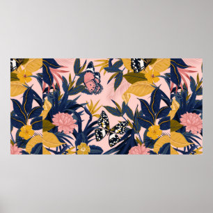 Poster Belle couture artistique douce motif tropical