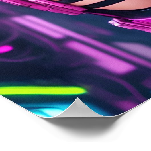 Poster Belle Cyberpunk Femme (Coin)