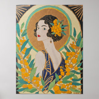 Poster Belle d'Acacia Doré