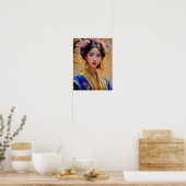 Poster Belle dame coréenne princesse (Cuisine)