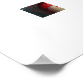 Poster Belle dame en rouge avec feuilles de houx  (Coin)