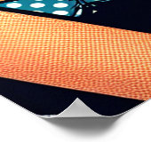 Poster Belle dame rétro à la plage avec Cocktail (Coin)