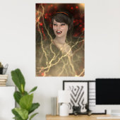 Poster Belle Dame Vamp Style De Sorcière Parfaite Pour Ha (Bureau à domicile)