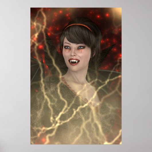 Poster Belle Dame Vamp Style De Sorcière Parfaite Pour Ha (Devant)