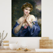 Poster Belle Dame vintage En Bleu (Cuisine)
