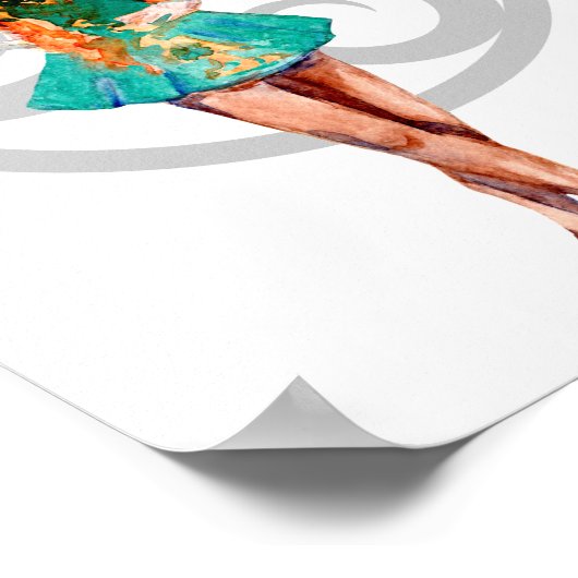 Poster Belle Danse Irlandaise Danseuse Dur Chaussure Celt (Coin)