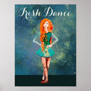 Poster Belle Danse Irlandaise Danseuse Dur Chaussure Danc