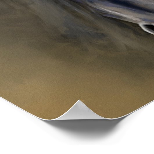 Poster Belle découpage Cheval Noir Imprimer (Coin)