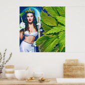 Poster Belle déesse cosmique hors du monde (Cuisine)