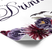 Poster Belle déplaisante | Gothique Floral Bats Open Bar (Coin)