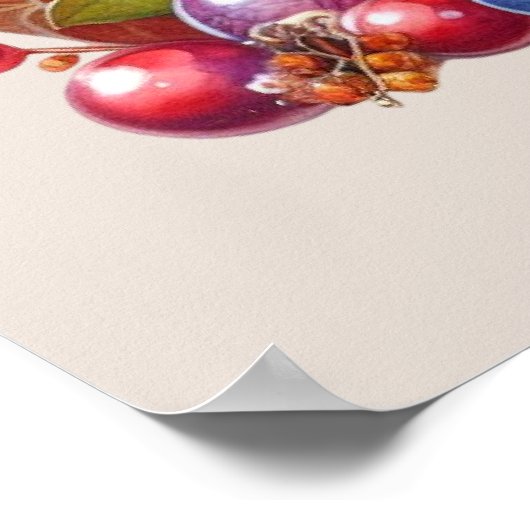 Poster Belle dinde de Bon thanksgiving (Coin)