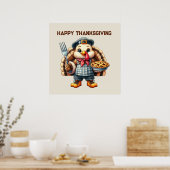Poster Belle dinde de Bon thanksgiving (Cuisine)