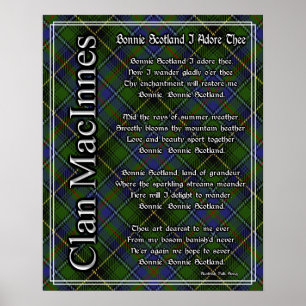 Poster Belle Écosse je t'adore tartan du Clan MacInnes