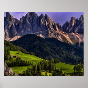 Poster Belle église isolée solitaire Sainte Maddalena