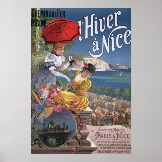 Poster Belle Epoque Nice Voyage d'hiver (Devant)