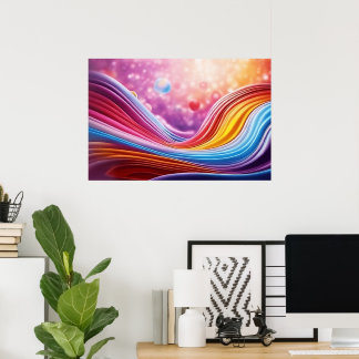 Poster Belle et colorée Lignes Vavy Design d'art mural