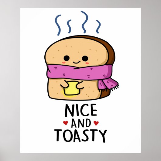 Poster Belle Et Cute Toast Beurre Pun (Devant)