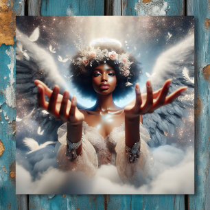 Poster Belle Ethérée Ange Afro-Américaine