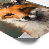 Poster Belle Fairytale Renard rouge dans une couronne (Coin)