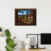 Poster Belle Fake Window Vue Automne Bryce Canyon (Bureau à domicile)