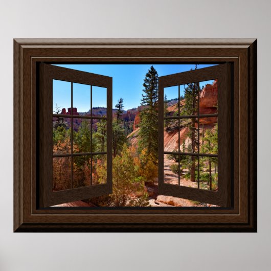 Poster Belle Fake Window Vue Automne Bryce Canyon (Devant)
