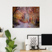 Poster Belle Fantaisie d'Automne Chemin de la Forêt d'Art (Bureau à domicile)