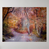 Poster Belle Fantaisie d'Automne Chemin de la Forêt d'Art (Devant)