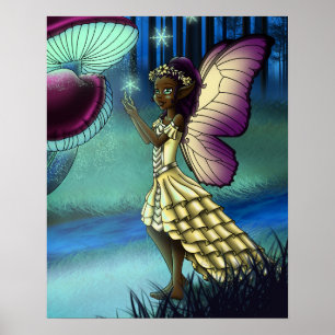 Poster Belle Fée Africaine Américaine