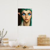 Poster Belle Fée aux Yeux Bleus (Cuisine)