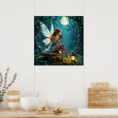 Poster Belle Fée Boire Café Enchanted Forêt (Cuisine)