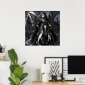 Poster Belle Fée Gothique sur Cheval Noir (Bureau à domicile)