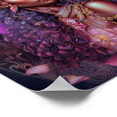 Poster Belle Fée noire fille Imaginaire Art (Coin)