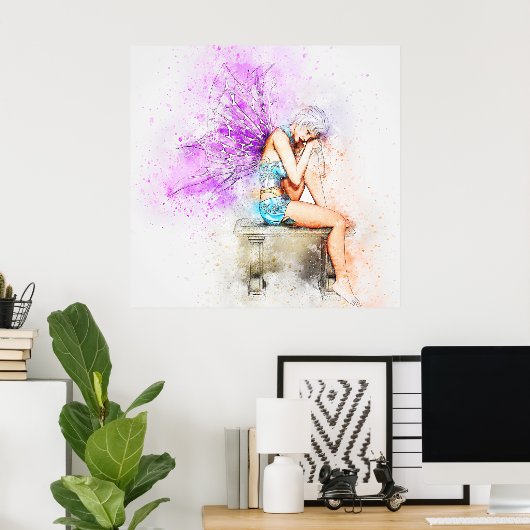 Poster Belle fée papillon (Bureau à domicile)