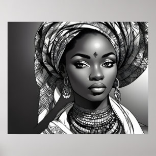 Poster Belle femme africaine