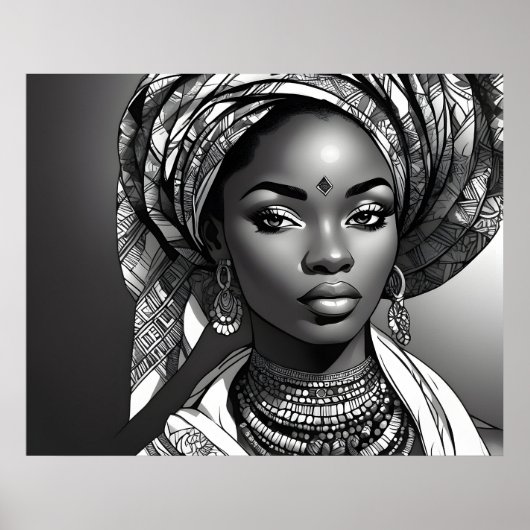 Poster Belle femme africaine (Devant)