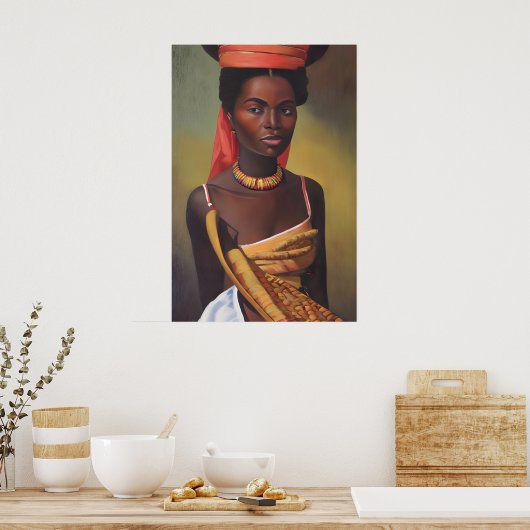 Poster Belle femme africaine (Cuisine)