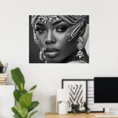 Poster Belle femme africaine (Bureau à domicile)