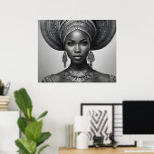 Poster Belle femme africaine (Bureau à domicile)