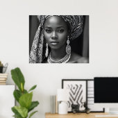 Poster Belle femme africaine (Bureau à domicile)