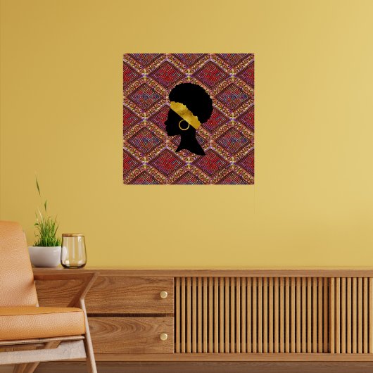 Poster Belle femme africaine Silhouette I (Salon 2)