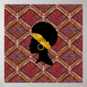 Poster Belle femme africaine Silhouette I (Devant)
