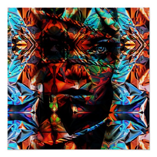 Poster Belle femme attachée avec des cordes (Devant)