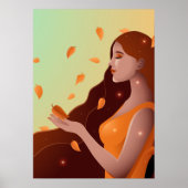 Poster Belle femme comme représentation d'automne (Devant)