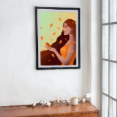 Poster Belle femme comme représentation d'automne