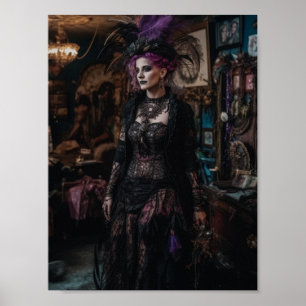 Poster Belle femme dans le magasin de costumes